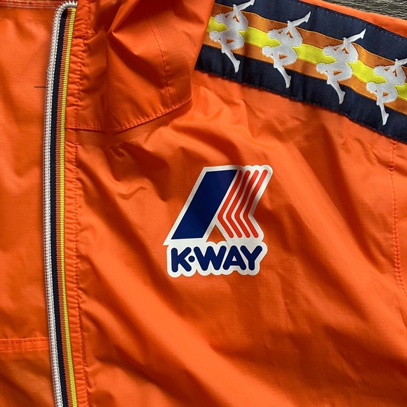Kappa X K-Way Orange Windbreaker Mens M - Picture 6 of 7